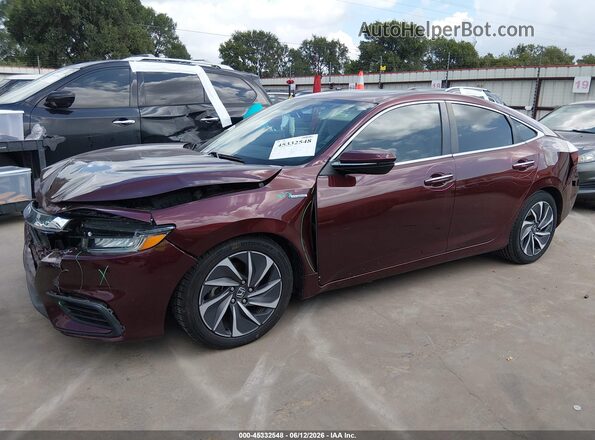 19XZE4F92KE016443 2019 HONDA INSIGHT Maroon Widok wnętrza 360 stopni