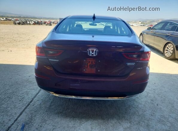 19XZE4F96KE028367 2019 HONDA INSIGHT Maroon Вид ззаду