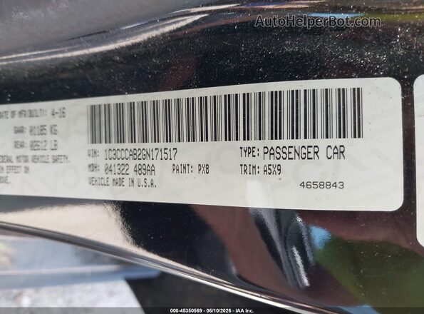 1C3CCCAB2GN171517 2016 CHRYSLER 200 Черный Вид подкапотного пространства
