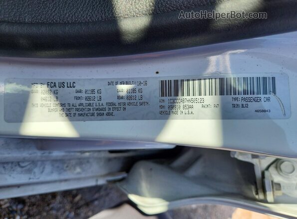 1C3CCCAB7HN505123 2017 CHRYSLER 200 White Widok komory silnika
