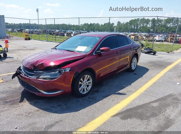 1C3CCCAB9GN104011 2016 CHRYSLER 200 Red წინა მარცხენა ხედი სამი მეოთხედიდან