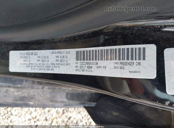 1C3CCCABXGN181180 2016 CHRYSLER 200 Black Вид підкапотного простору