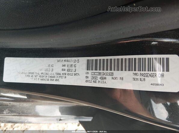 1C3CCCBB1GN161639 2016 CHRYSLER 200 Черный Вид подкапотного пространства