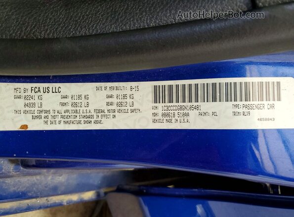1C3CCCDG8GN105481 2016 CHRYSLER 200 Blue 