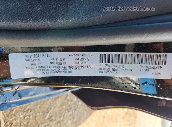 1C3CCCFB1GN196191 2016 CHRYSLER 200 Black Widok komory silnika