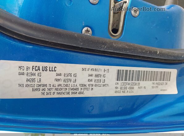 1C3CDFAA1GD530139 2016 DODGE DART Blue Вид підкапотного простору