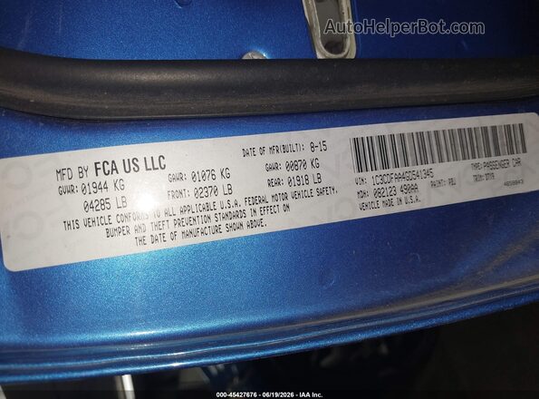 1C3CDFAA4GD541345 2016 DODGE DART Blue Vista del compartimento del motor