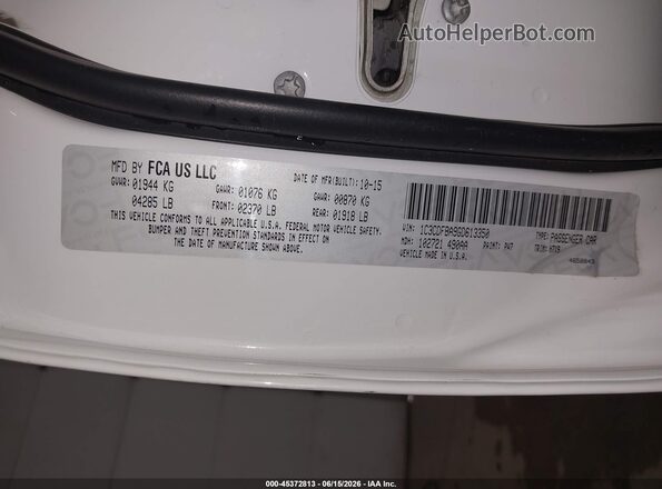 1C3CDFBA9GD613350 2016 DODGE DART White Вид підкапотного простору