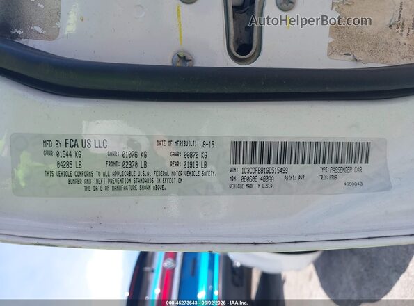 1C3CDFBB1GD515499 2016 DODGE DART White Widok komory silnika
