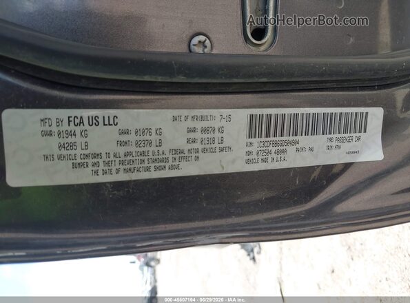 1C3CDFBB6GD504904 2016 DODGE DART Gray Engine compartment view