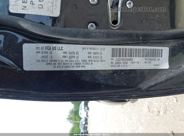 1C3CDFBB6GD689858 2016 DODGE DART Black Engine compartment view