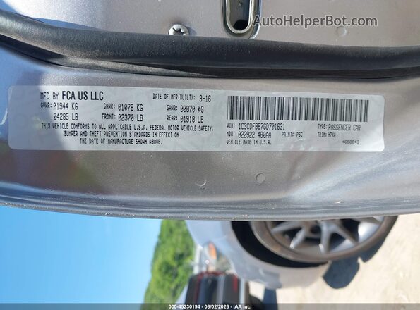 1C3CDFBB7GD701631 2016 DODGE DART Silver ძრავის განყოფილების ხედი