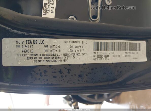 1C3CDFBB8GD679963 2016 DODGE DART Black Շարժիչի բաժամունքի տեսք