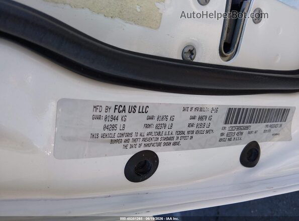 1C3CDFBB9GD689871 2016 DODGE DART White Widok komory silnika