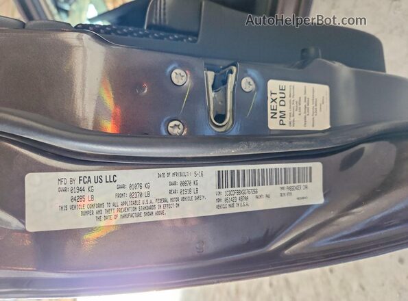 1C3CDFBBXGD767266 2016 DODGE DART Gray Vista de la etiqueta del VIN