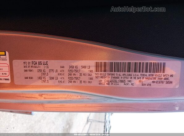 1C4BJWDG3GL178865 2016 JEEP WRANGLER UNLIMITED Silver Շարժիչի բաժամունքի տեսք