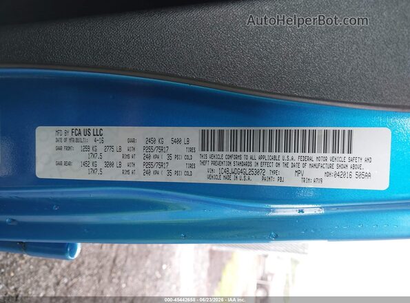1C4BJWDG4GL253072 2016 JEEP WRANGLER UNLIMITED Blue Շարժիչի բաժամունքի տեսք