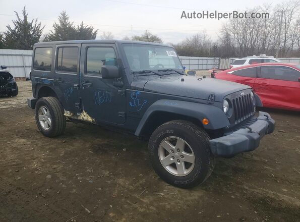1C4BJWDG6GL333425 2016 JEEP WRANGLER Синий Передняя правая четверть
