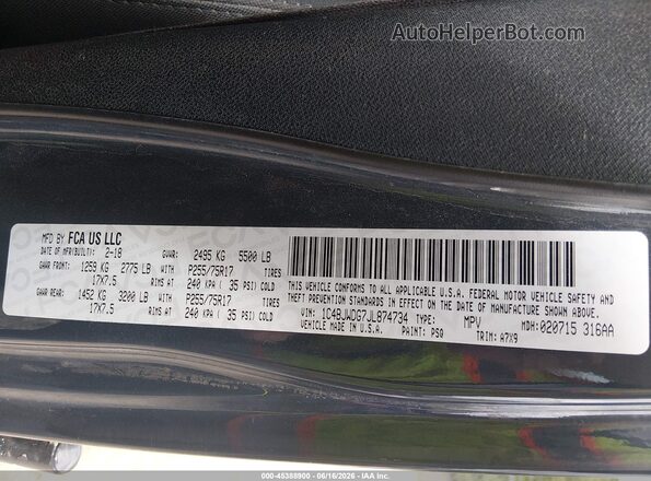 1C4BJWDG7JL874734 2018 JEEP WRANGLER Серый Вид подкапотного пространства