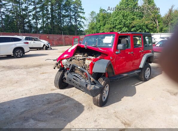 1C4BJWDG7JL925438 2018 JEEP WRANGLER Red Առջևի ձախ երեք քառորդ տեսարան