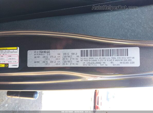 1C4BJWDG8JL890862 2018 JEEP WRANGLER Gray Вид підкапотного простору