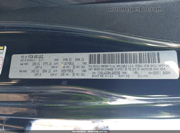 1C4BJWDG9HL605256 2017 JEEP WRANGLER UNLIMITED Black Вид підкапотного простору