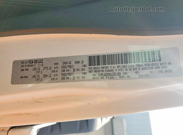 1C4BJWDGXHL531183 2017 JEEP WRANGLER White Вид підкапотного простору
