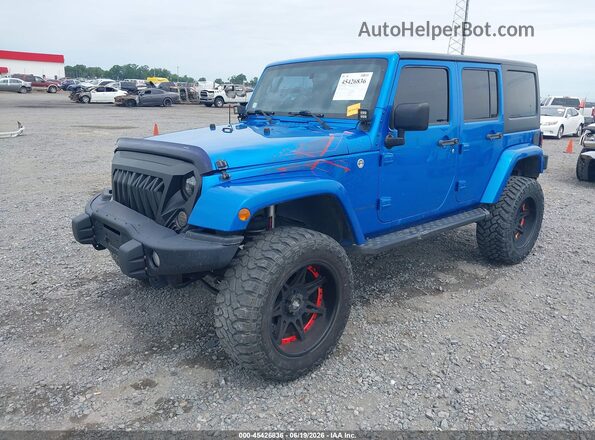 1C4BJWEG5GL221066 2016 JEEP WRANGLER UNLIMITED Blue წინა მარცხენა ხედი სამი მეოთხედიდან