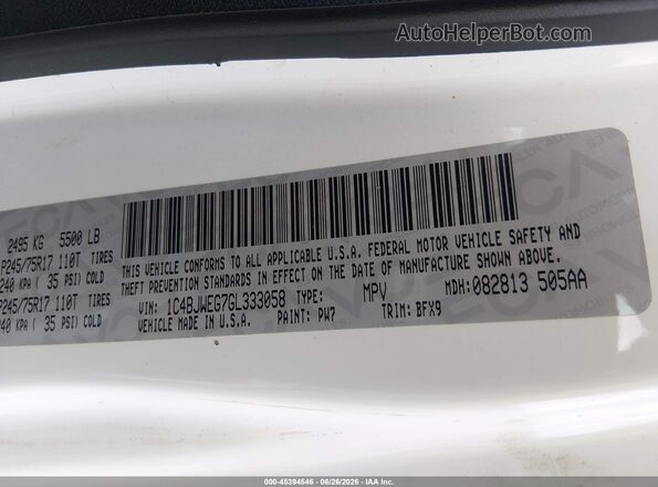 1C4BJWEG7GL333058 2016 JEEP WRANGLER UNLIMITED White Vista del compartimento del motor