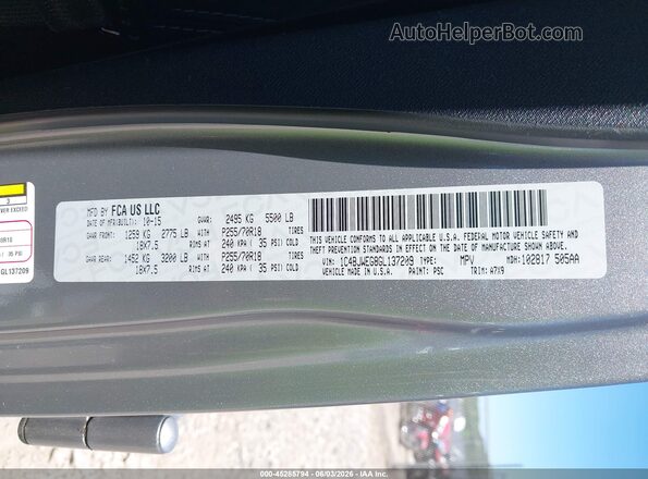 1C4BJWEG8GL137209 2016 JEEP WRANGLER UNLIMITED Silver Շարժիչի բաժամունքի տեսք