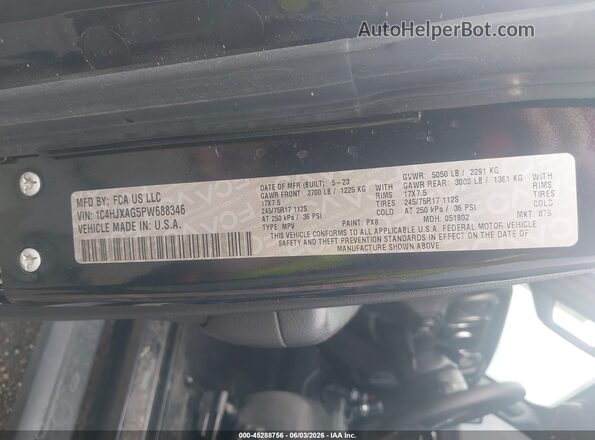 1C4HJXAG5PW688346 2023 JEEP WRANGLER Черный Вид подкапотного пространства