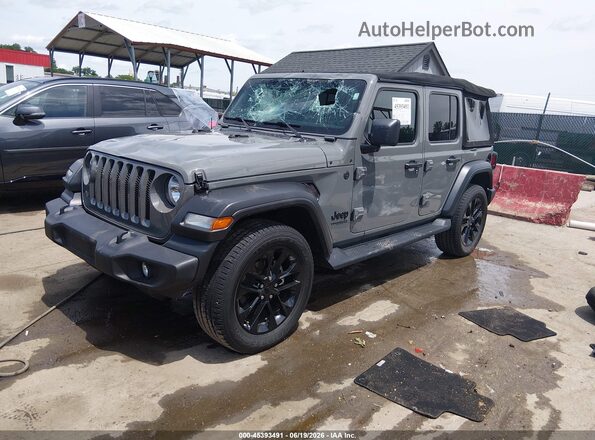 1C4HJXDG9NW132002 2022 JEEP WRANGLER UNLIMITED Gray Przód lewy