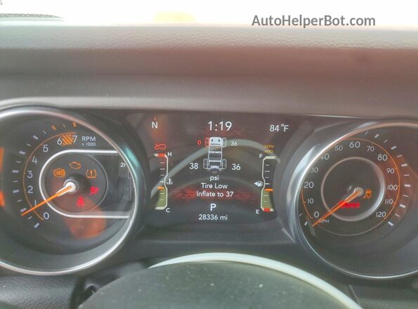 1C4HJXDGXPW643799 2023 JEEP WRANGLER Orange Instrument cluster view