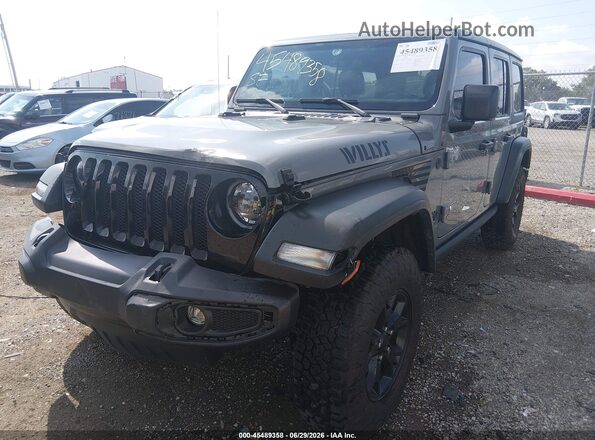 1C4HJXDM7PW534416 2023 JEEP WRANGLER Gray წინა მარცხენა ხედი სამი მეოთხედიდან