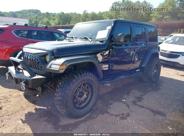 1C4HJXDN0JW180318 2018 JEEP WRANGLER UNLIMITED Black წინა მარცხენა ხედი სამი მეოთხედიდან