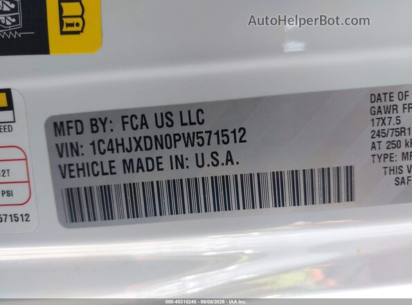 1C4HJXDN0PW571512 2023 JEEP WRANGLER Белый Вид подкапотного пространства