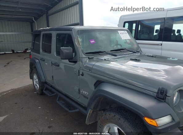 1C4HJXDN1JW197855 2018 JEEP WRANGLER UNLIMITED Gray Вид спереду