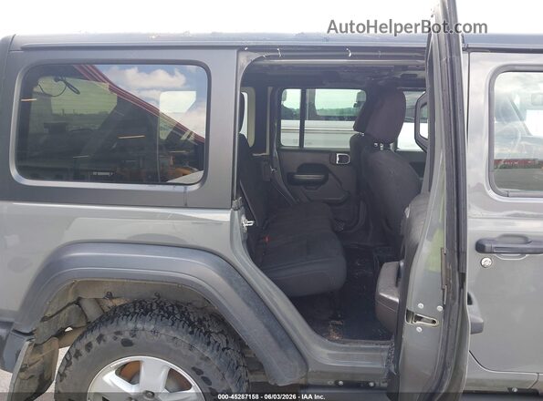 1C4HJXDN1JW197855 2018 JEEP WRANGLER UNLIMITED Gray Вид наклейки з VIN-кодом