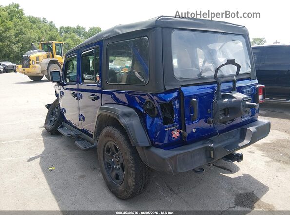 1C4HJXDN1LW271813 2020 JEEP WRANGLER UNLIMITED Blue Trasero izquierdo