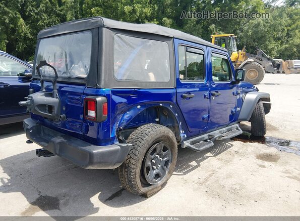 1C4HJXDN1LW271813 2020 JEEP WRANGLER UNLIMITED Blue Trasero derecho