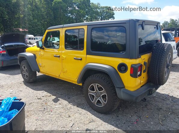 1C4HJXDN2LW135416 2020 JEEP WRANGLER UNLIMITED Yellow Trasero izquierdo