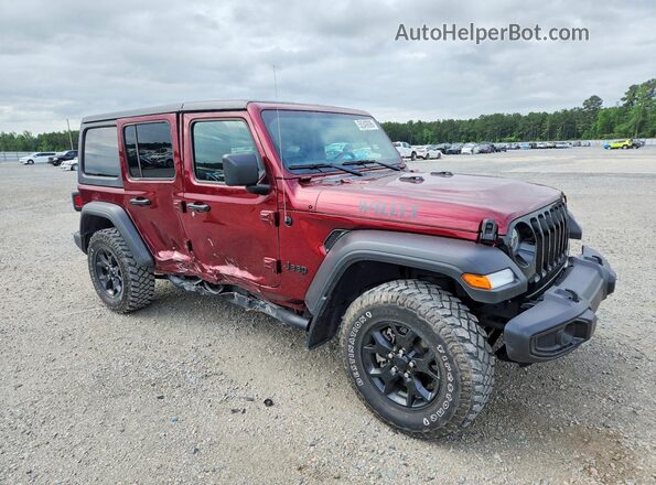 1C4HJXDN3MW766970 2021 JEEP WRANGLER Burgundy Առջևի աջ