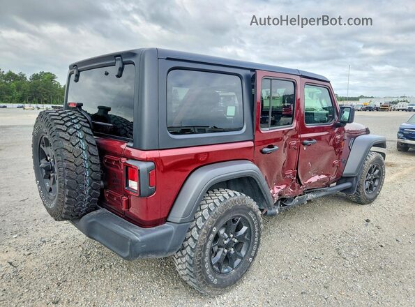 1C4HJXDN3MW766970 2021 JEEP WRANGLER Burgundy Հետևի աջ