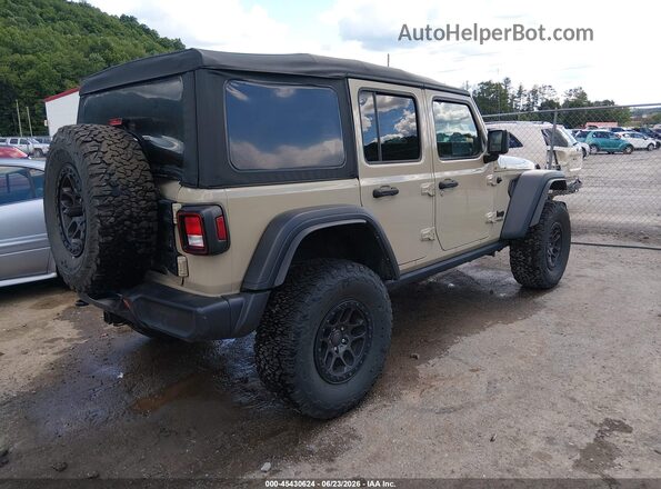 1C4HJXDN3NW237603 2022 JEEP WRANGLER UNLIMITED Желто-коричневый Задняя правая четверть