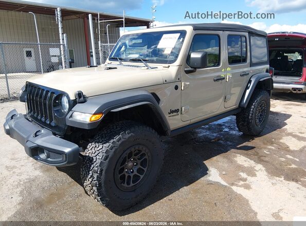1C4HJXDN3NW237603 2022 JEEP WRANGLER UNLIMITED Желто-коричневый Передняя левая четверть