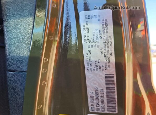 1C4HJXDN4LW301645 2020 JEEP WRANGLER Зеленый Вид наклейки с VIN-кодом