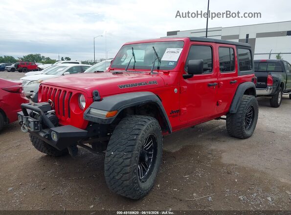 1C4HJXDN8MW645982 2021 JEEP WRANGLER UNLIMITED Red Առջևի ձախ երեք քառորդ տեսարան