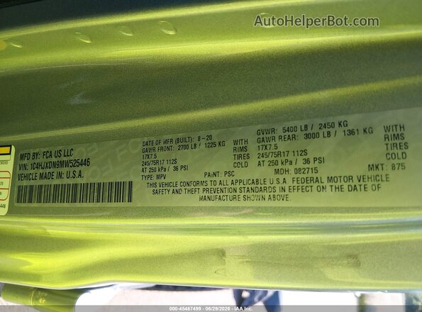 1C4HJXDN9MW525446 2021 JEEP WRANGLER UNLIMITED Silver Widok komory silnika