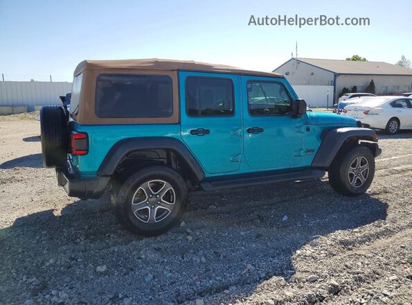 1C4HJXDNXLW154330 2020 JEEP WRANGLER Blue Հետևի աջ