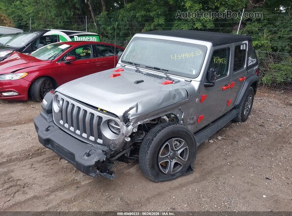 1C4HJXDNXLW182774 2020 JEEP WRANGLER UNLIMITED Silver Vista tres cuartos delantera izquierda